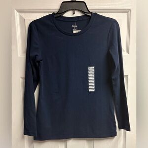NWT Style & Co. Navy Basic Crewneck T-Shirt Size Petite Small